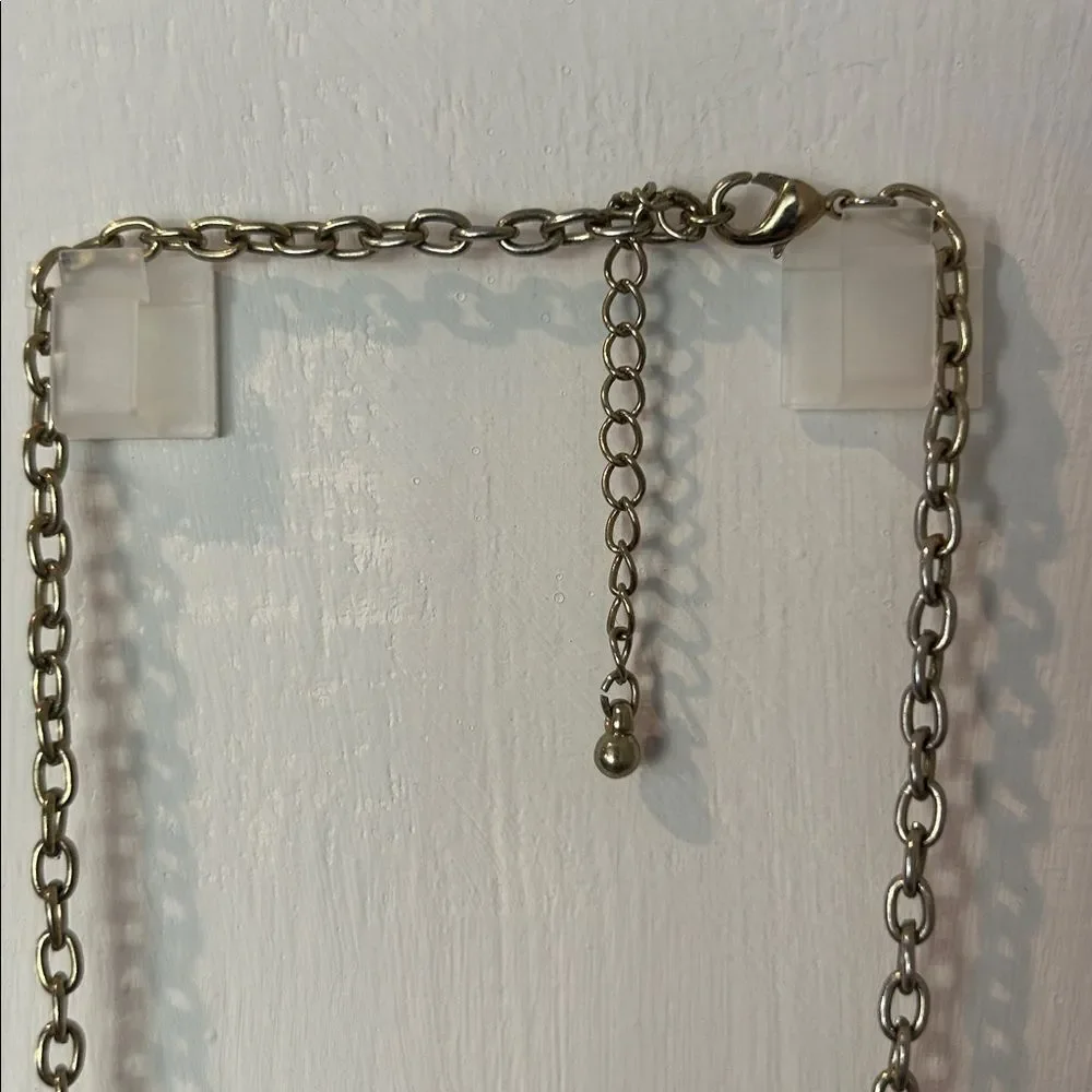 Chunky Gold Tone Black Vintage Statement Necklace Long Chain Unique